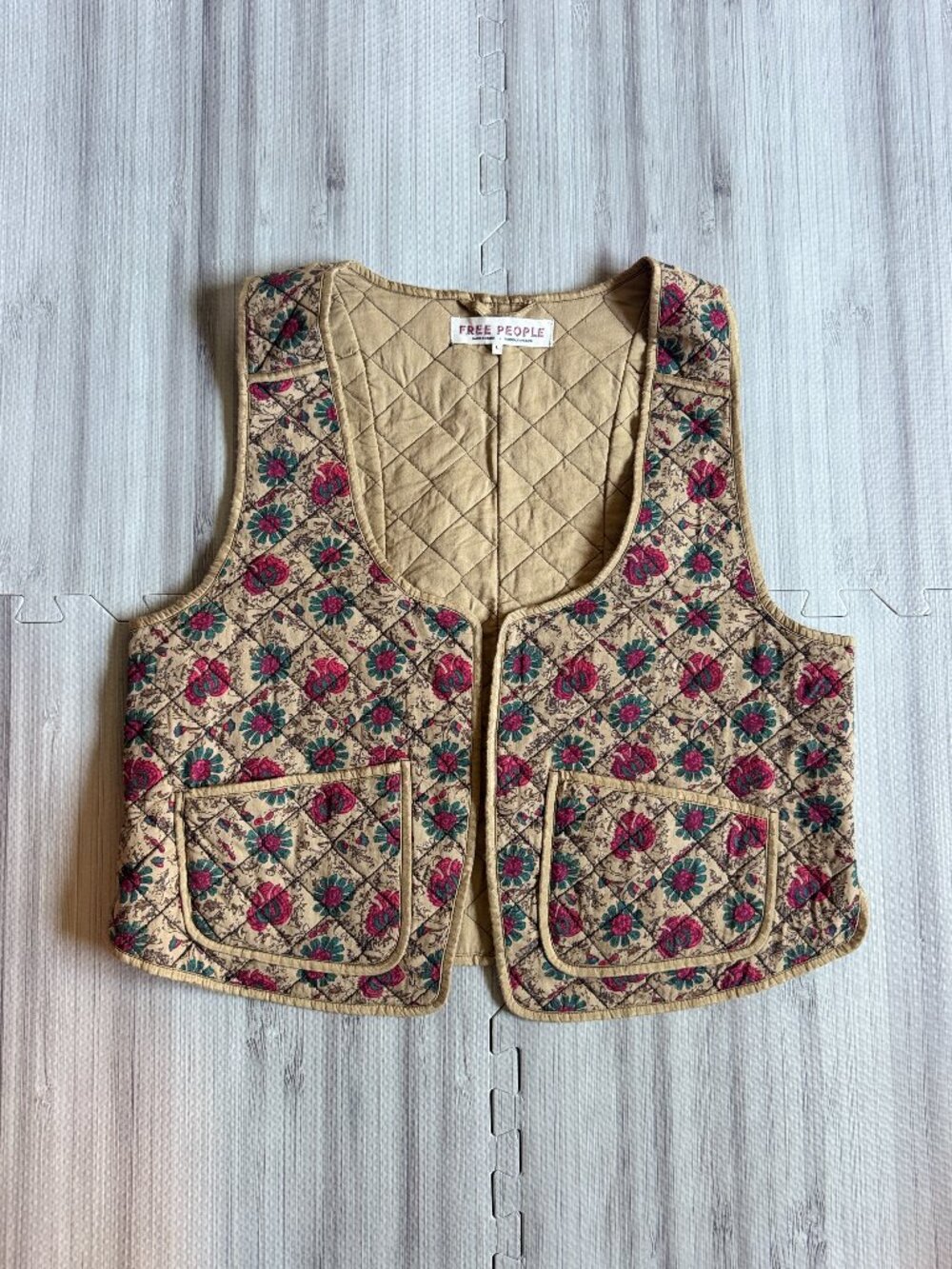 Free People Women's Kenzie Floral Quilted Cotton Vest
